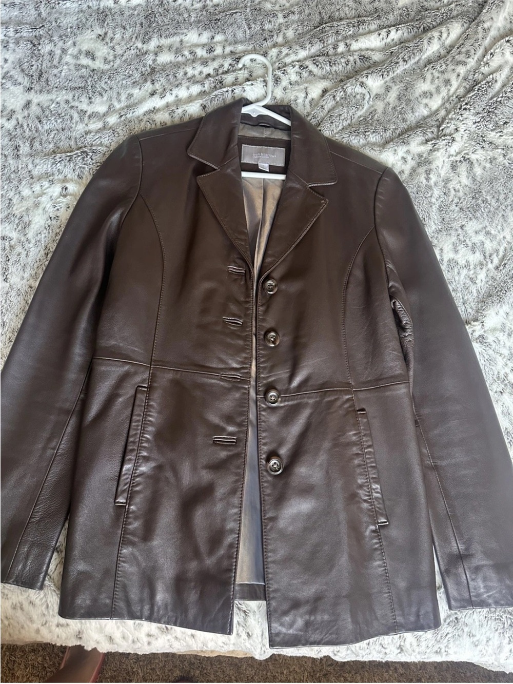 Women's lambskin leather size S Brown Leather Jacket blazer - Picture 3 of 10